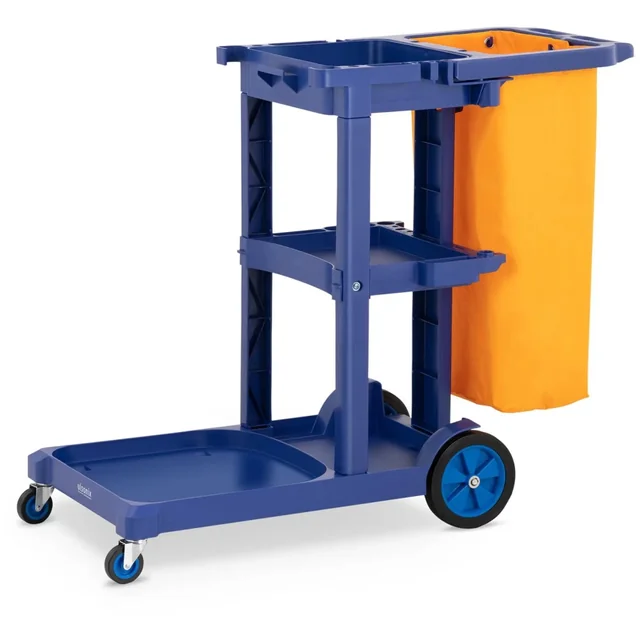 Cleaning trolley with shelves and waterproof bag | UNICLEAN 12