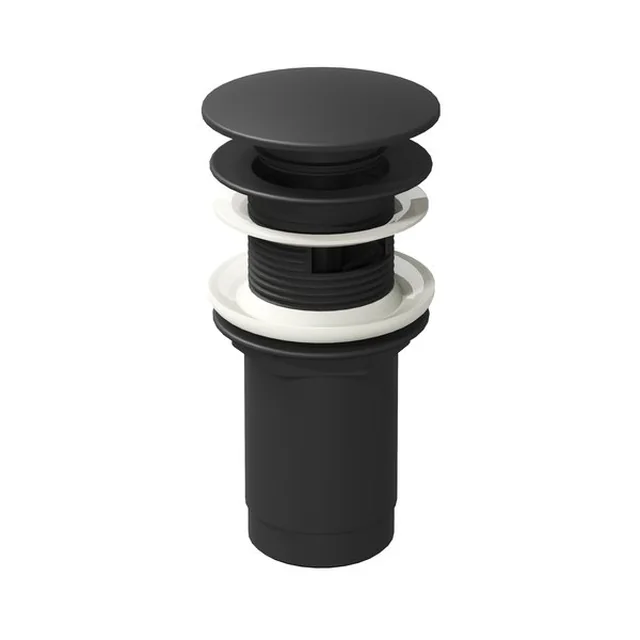 Click-Clack washbasin siphon valve Ravak, black, for washbasins with overflow