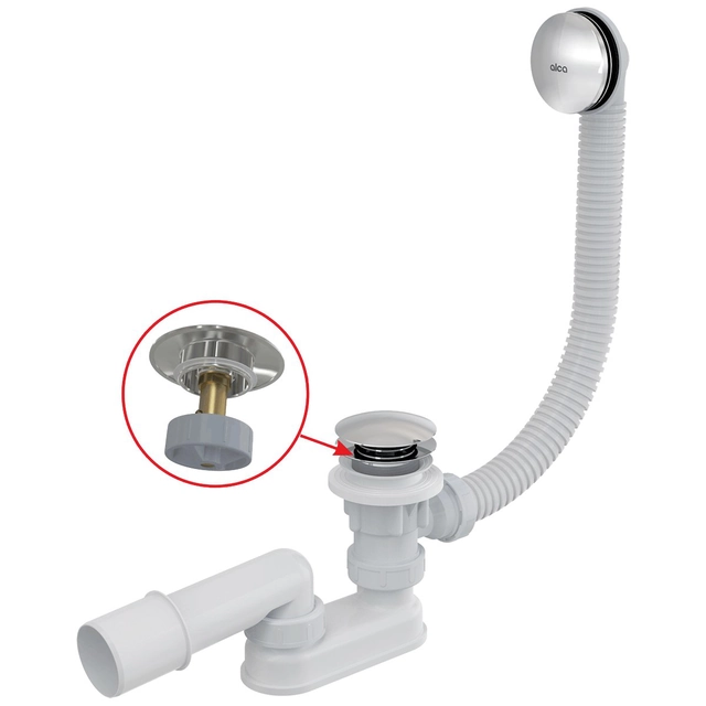 Clik-Clak bathtub siphon, metal