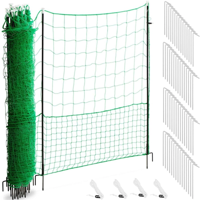 Clôture de sécurité d'élevage en maille pour poules volailles 1,25 x 50 m