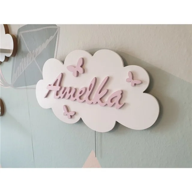 Cloud night lamp with the name butterflies