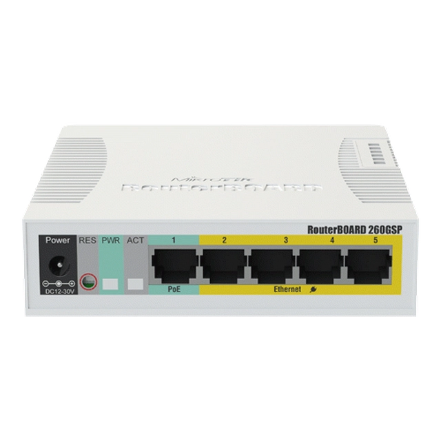 Cloud Smart Switch 5 x Gigabit (4 x PoE), 1 x SFP – Mikrotik CSS106-1G-4P-1S