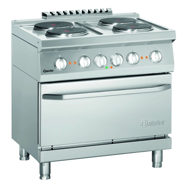 Cocina 4-Płytowa Eléctrica + Horno Convección 1/1 Gn Bartscher