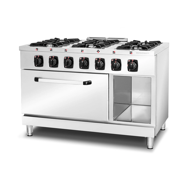 COCINA A GAS CON HORNO A GAS | 6-PALNIKOWA | 42 KW | 1200X700X850 MM