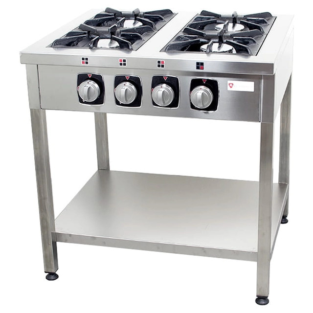 Cocina de gas | independiente |4 quemador | con estante | gastronómico | profesional |28kW