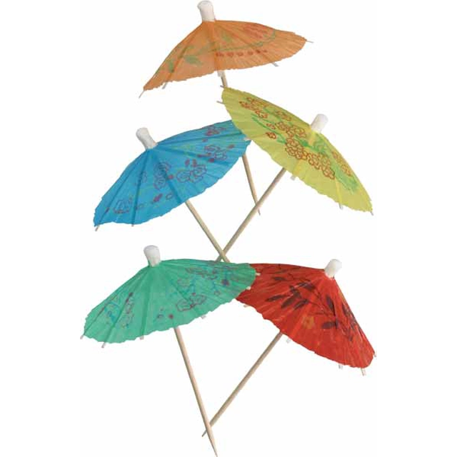 Cocktail-sateenvarjot, sekoitus värejä, 8cm, 144szt.DE-01173