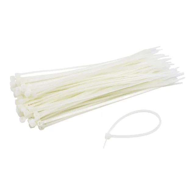 Colliers en plastique 200x3.6 mm, BLANC, 100 pc TCP-200-3.6-W