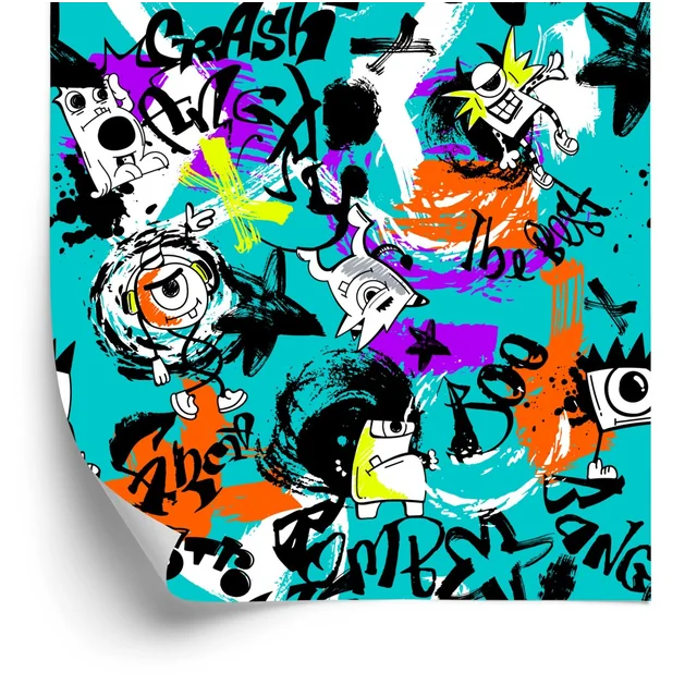 Colorful Monsters Graffiti Wallpaper