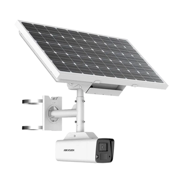 ColorVu - Cámara solar 4MP, lente 4mm, WL 30m, 4G, Panel solar+batería, Audio, IP67 - HIKVISION DS-2XS2T47G1-LDH-4GC18S40-4mm