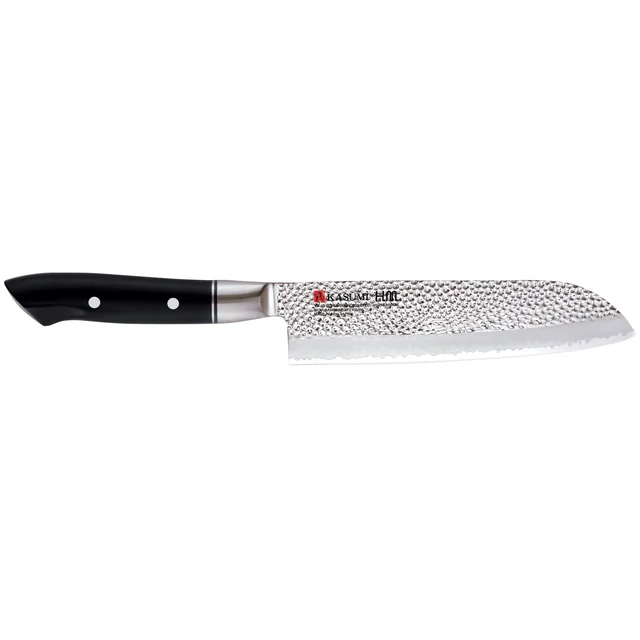 Coltello Santoku forgiato VG10 HM lunghezza 18 cm martellato