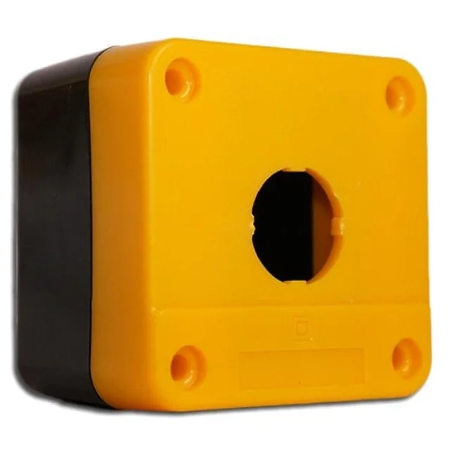 Command box empty yellow box for 1 button with hole 22mm IP65