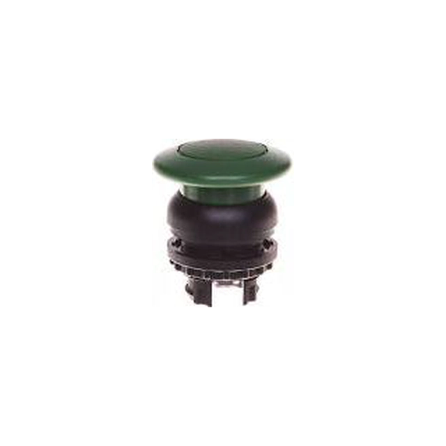 Commande à bouton Eaton Mushroom verte avec description avec rappel par ressort (216723)