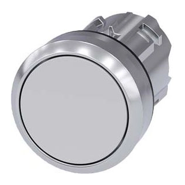 Commande à bouton Siemens 22mm blanc avec ressort de rappel métal IP69k Sirius ACT (3SU1050-0AB60-0AA0)