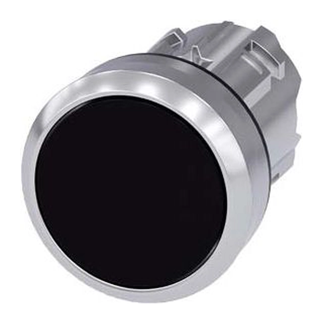 Commande à bouton Siemens 22mm noir avec ressort de rappel métal IP69k Sirius ACT (3SU1050-0AB10-0AA0)