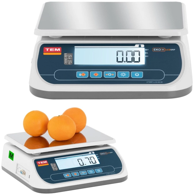 Commercial store scale 6 kg /2 g LCD M LEGALIZATION