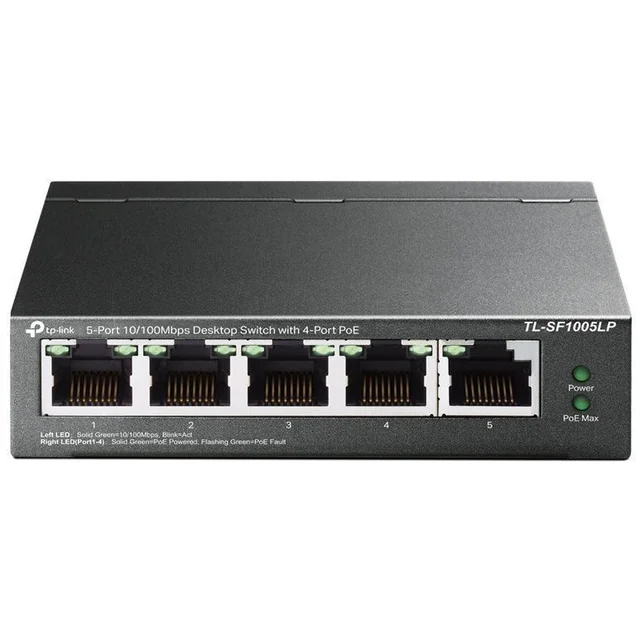 Commutateur 5 ports 10/100Mbps 4 ports PoE 41W TP-Link - TL-SF1005LP