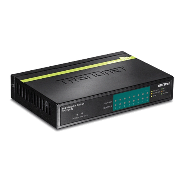 Commutateur 8 Ports Gigabit PoE/PoE+ 123W - TRENDnet TPE-TG80G