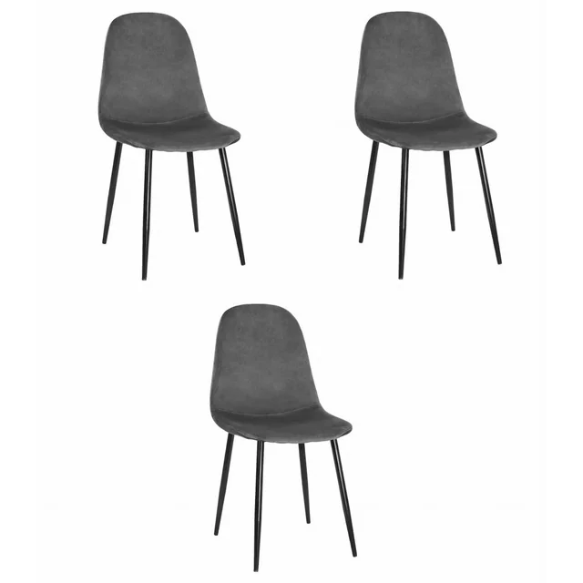 COMO chair - dark gray velvet x 3