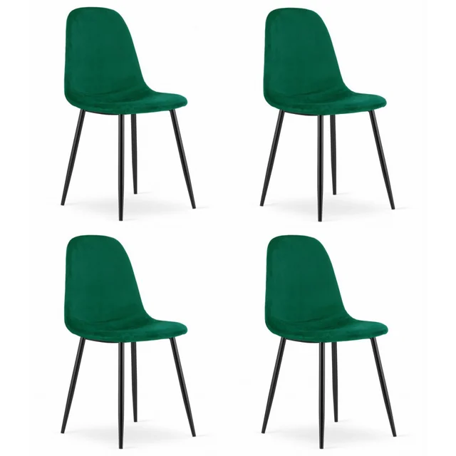 COMO stoel - donkergroen fluweel x 4