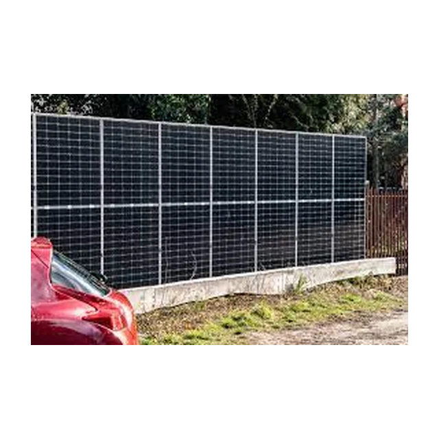 Complete set of elements for making a fence from 12 panels, vertical assembly, panels with a thickness of 30mm