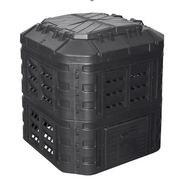 Composteur de jardin en plastique, 600 l, noir