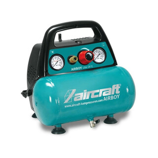 Compressore elettrico a pistoni AIRBOY 186 OF E per aereo Aria aspirata: 180 l/min | 6 l | 8 barra | Senza olio | 230 V