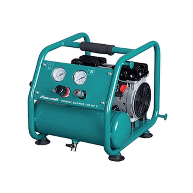 Compressore elettrico a pistoni Aircraft Airboy Silence 100 OF E Aria aspirata: 103 l/min | 4 l | 8 barra | Senza olio | 230 V