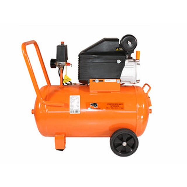 Compressore elettrico a pistoni Bisonte SF020-050 Aria aspirata: 187 l/min | 50 l | 8 barra | Lubrificato ad olio | 230 V