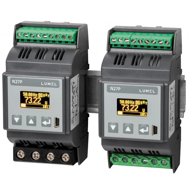 Compteur numérique Lumel N27P-1100E0, 1/5 A, 100/400 V RMS, I, U, P, Q, S, f, ac, 2 relais, 85...253 V ac
