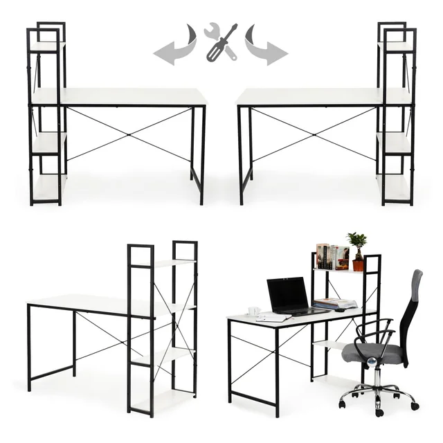 Computer skrivebord kontorbord + bogreol hylder hems