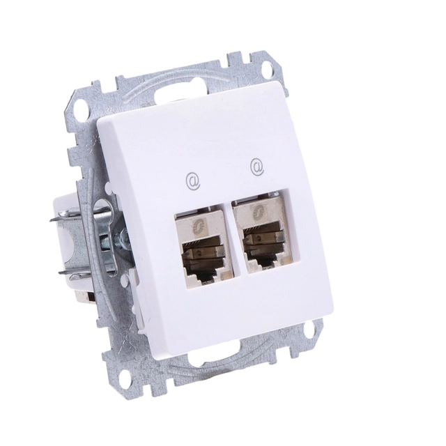 Computer socket 2xRJ45 kat.6 STP, white SEDNA DESIGN