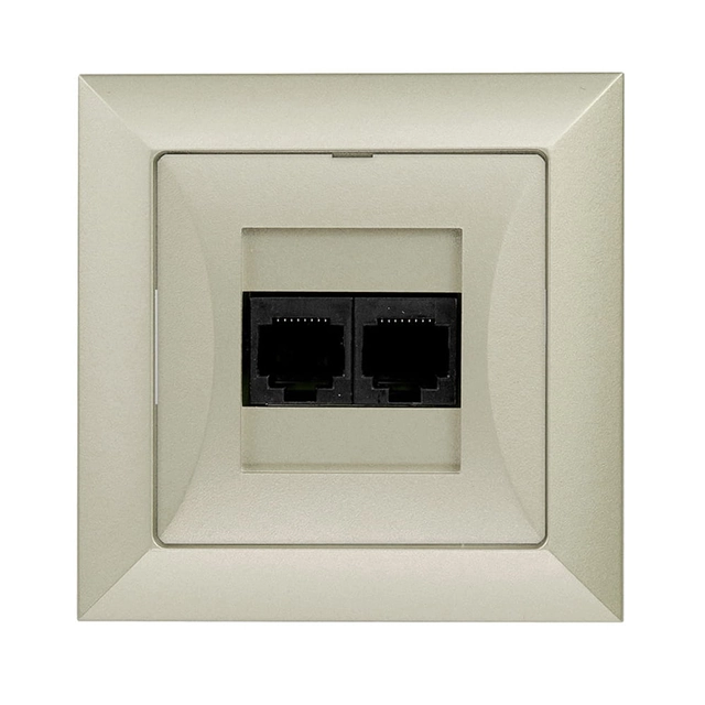 Computer socket p / t 2x8pin clamp krone LSA +, CATEGORY 6, with a frame - sand