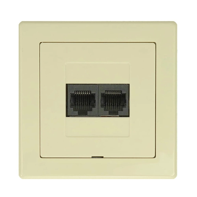 Computer socket p / t 2x8pin clamp krone LSA +, with a frame - beige