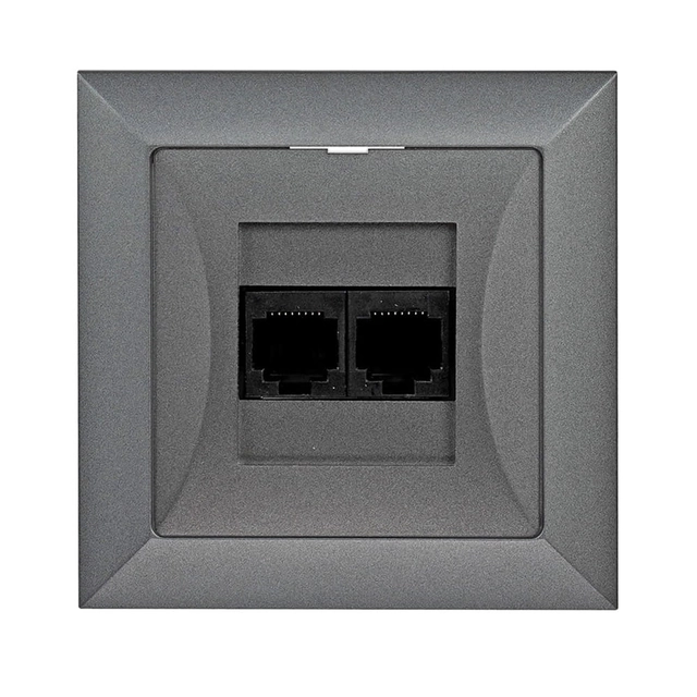 Computer socket p / t 2x8pin clamp krone LSA +, with a frame - graphite