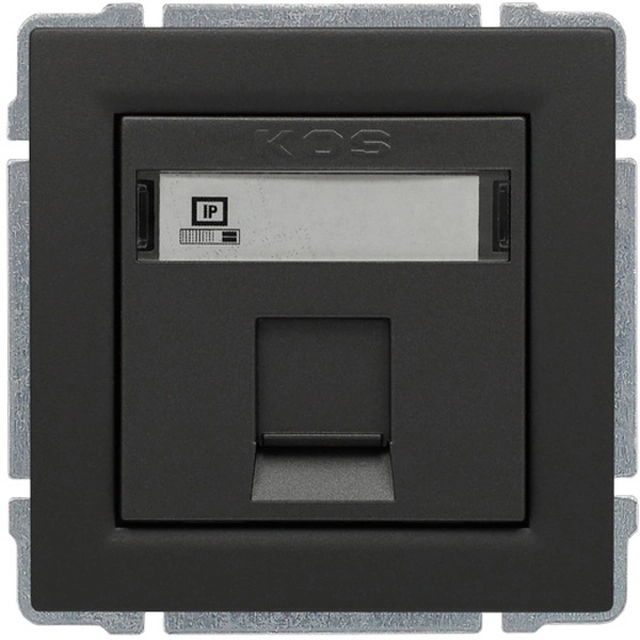 Computer socketRJ45 (MOLEX insert), without frame, Series: KOS 66 Color: GRAPHITE