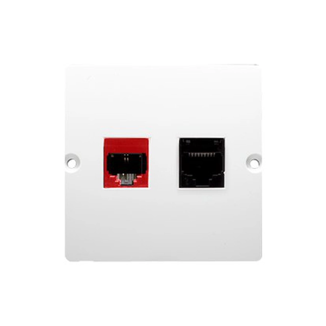 Computeraansluiting RJ45 kat.5e + telefoon RJ12 (module), Basismodule wit