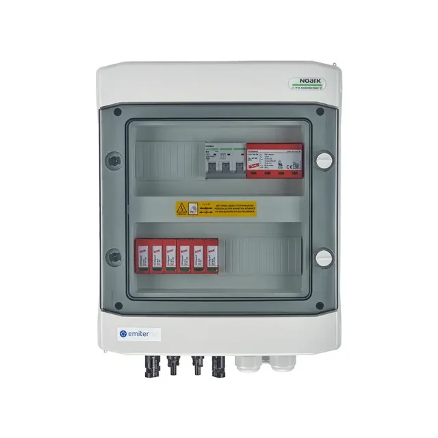 ComutadorEMITER hermético DCAC IP65 com pára-raios DC Dehn 1000V tipo 2, 2 x cadeia PV, 2 x MPPT // limite.AC Dehn tipo 1+2, 10A 3-F