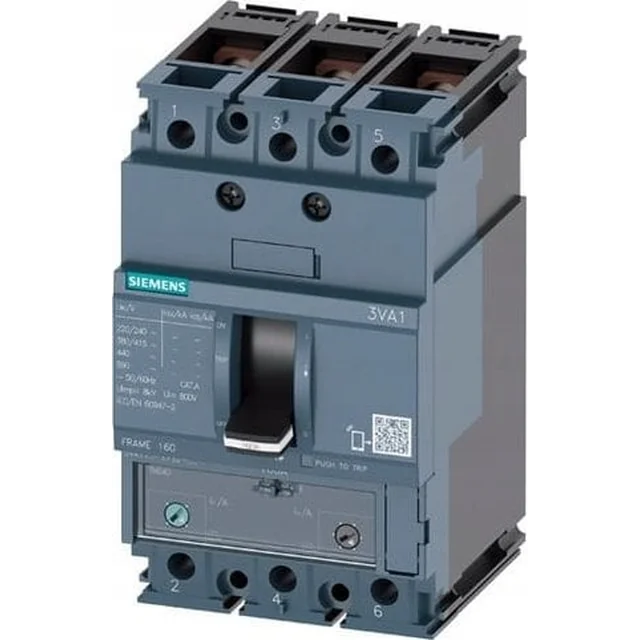 Comutator de alimentare Siemens 3P 160A Icu=55kA 415V Declanșare AC TM240 Conexiuni cu șuruburi LI 3VA1116-5EF32-0AA0