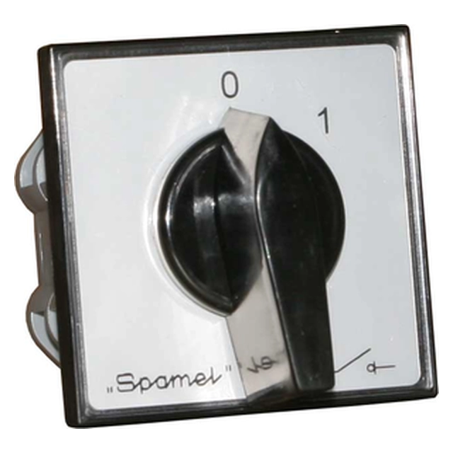 Comutatorul Spamel 1-0-2 4P 25A montat pe desktop - ŁK25R-4.8396P03