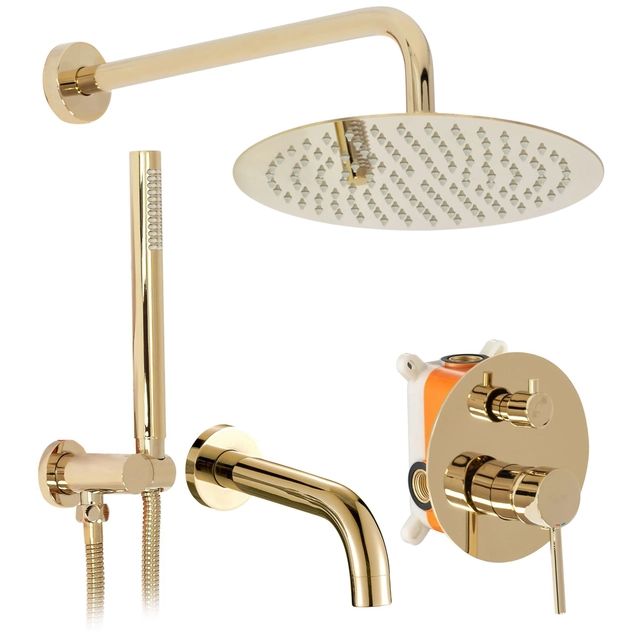 Concealed bath-shower set Rea Lungo Gold gold + BOX