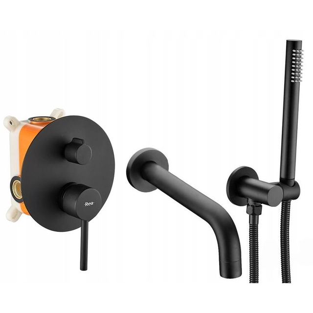 Concealed bathtub mixer Rea Lungo Black + Box