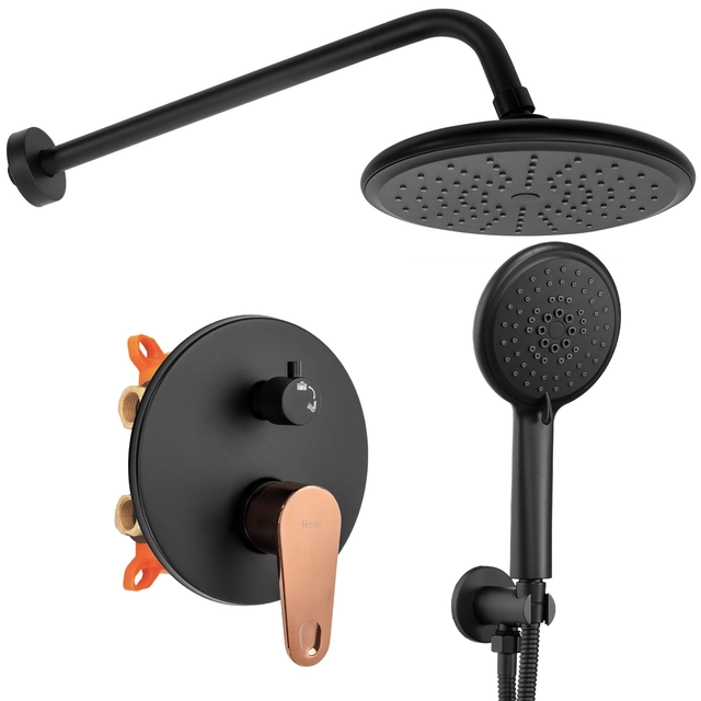 Concealed shower set MILD Black / Rose Gold + BOX