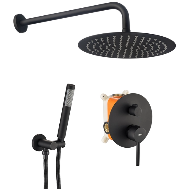 Concealed shower set Rea Lungo Black + BOX