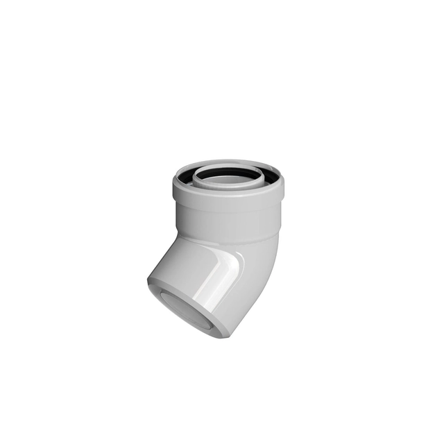 Concentric elbow for chimney systems PP-AL 45° DN80/125mm with gasket [EPDM] ONNLINE