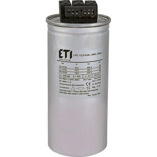 Condensador Eti-Polam CP LPC 12.5 kVAr 440V 50Hz (004656761)