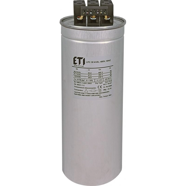 Condensador Eti-Polam CP LPC 30 kVAr 400V 50HZ (004656755)