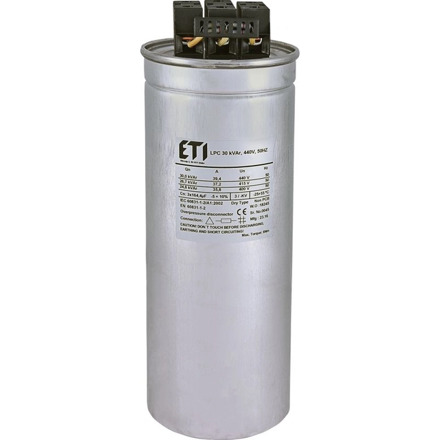 Condensador Eti-Polam CP LPC 30 kVAr 440V 50HZ (004656765)
