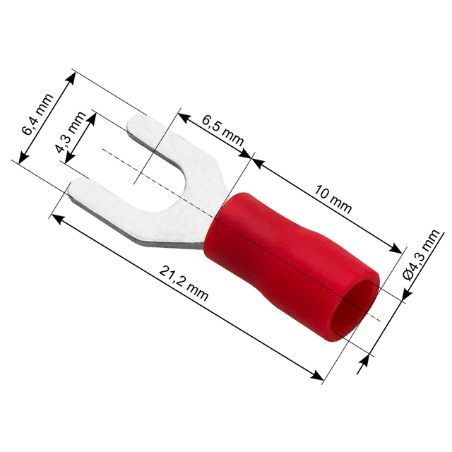 Conector de pala aislado tornillo S 4,3 100 uds.