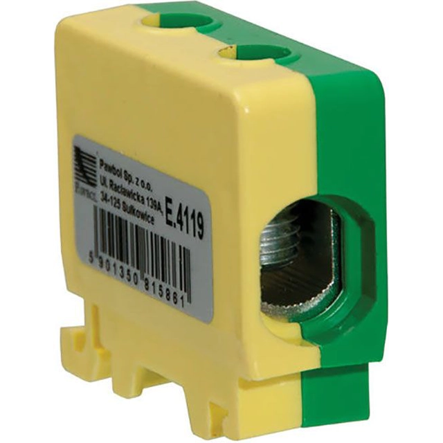 Conector do trilho de proteção Pawbol 1x50mm2 amarelo-verde (E.4119)