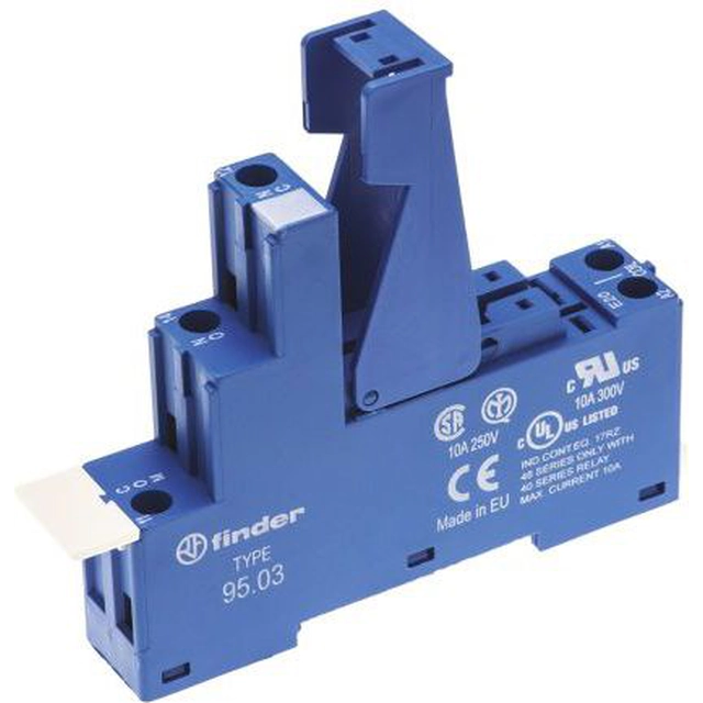 Conector Finder para relés serie 40.31, módulos 99.02, 86.30, terminales de tornillo, montaje en carril DIN 35mm (95.03SPA)